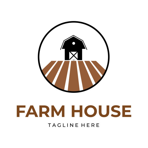 农舍徽章标志复古矢量插图设计图片下载