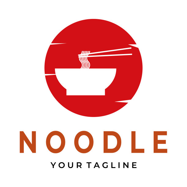 面条简单的复古标志矢量设计在圆图片下载