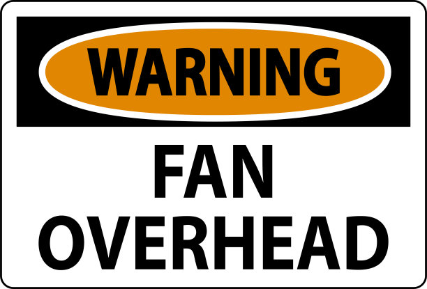 风扇头顶警告标志图片下载