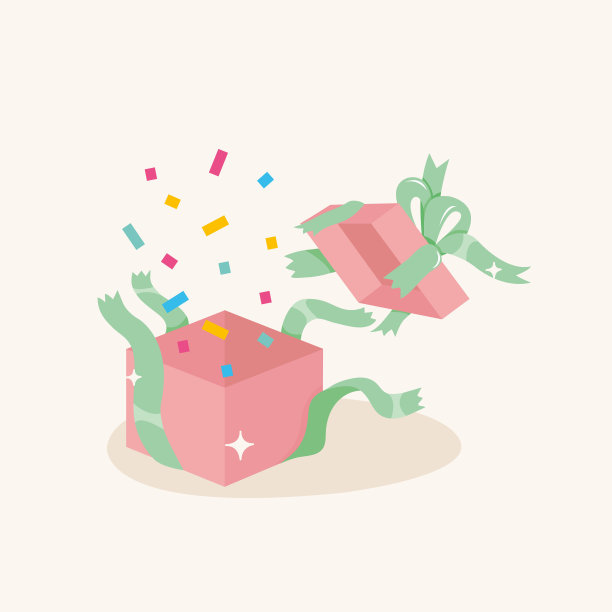 用礼盒庆祝，幸运礼物惊喜概念，开箱礼盒标志。图片下载