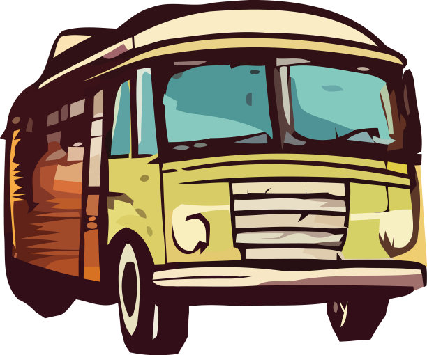 黄色旅游巴士快速运送游客图片下载