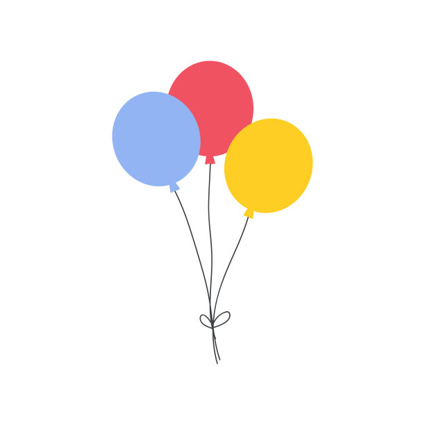 三个五颜六色的马戏团气球图片下载