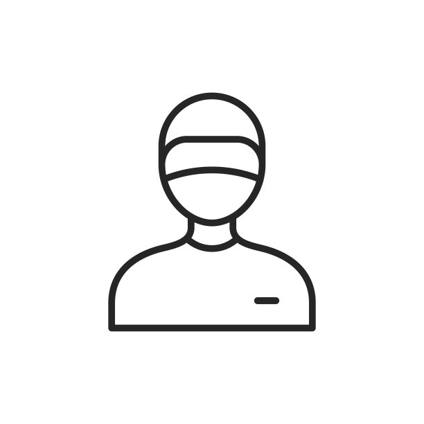 带面罩线图标的男护士。可编辑的中风。像素完美。移动和网络。图片下载