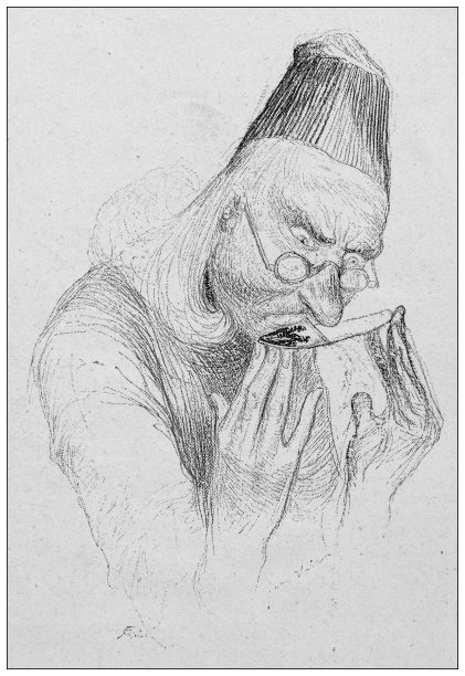 古董插画:寓言小说，《风尘女子的凉鞋》图片下载