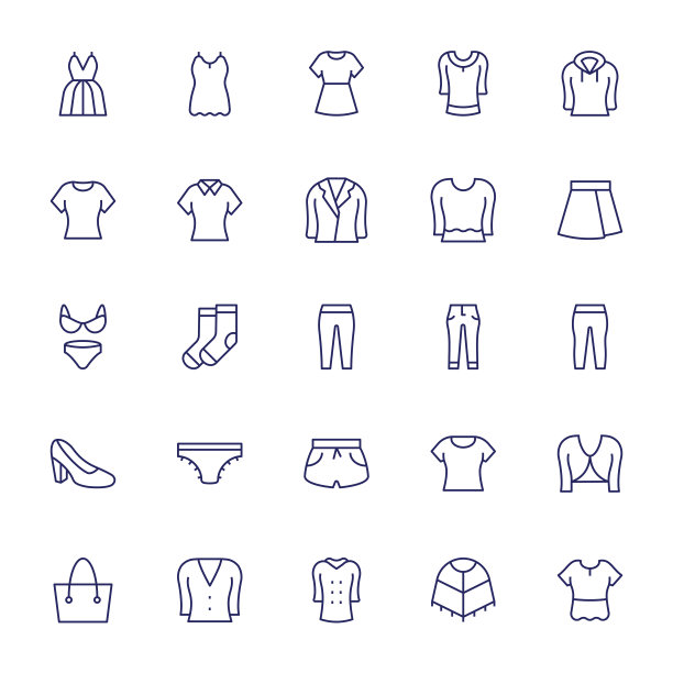 女装可编辑的笔画线图标图片下载