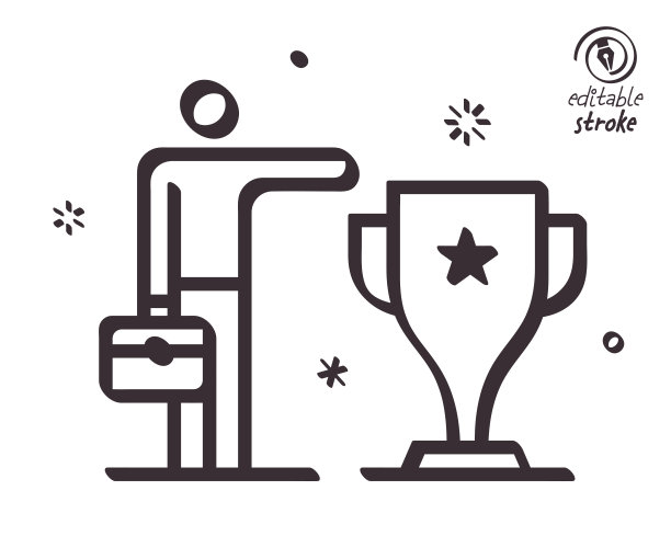 训练技巧的俏皮线条插图图片下载