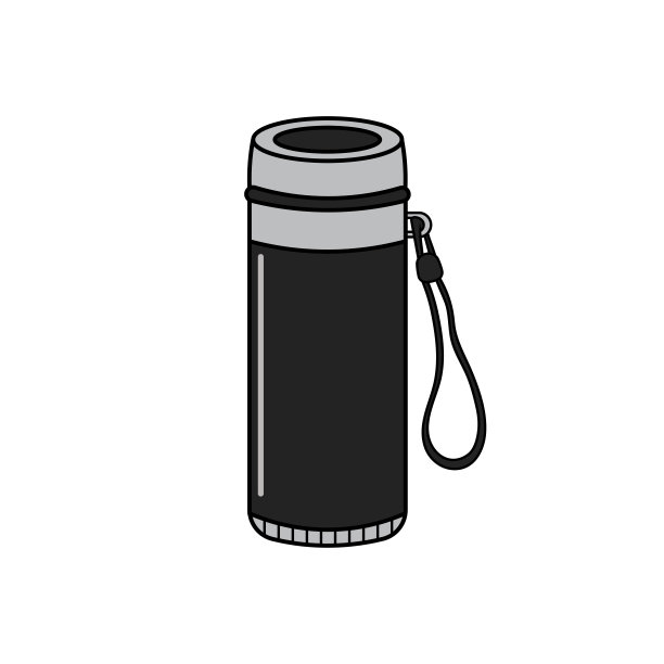 孩子们绘制卡通矢量插图保温瓶图标隔离在白色背景上图片下载