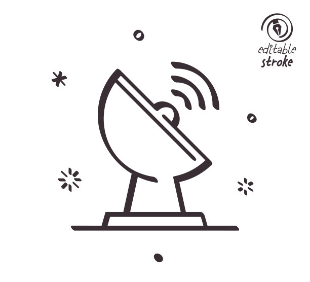 有趣的线条插图卫星系统图片下载