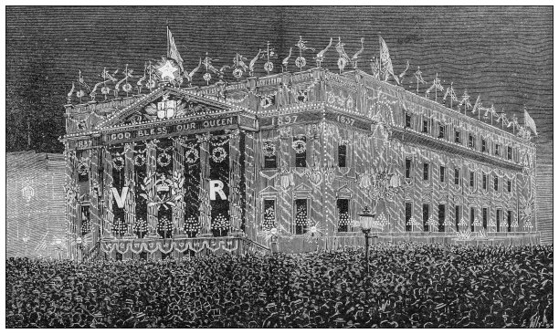 仿古图片:维多利亚女王登基60周年庆典，豪宅图片下载