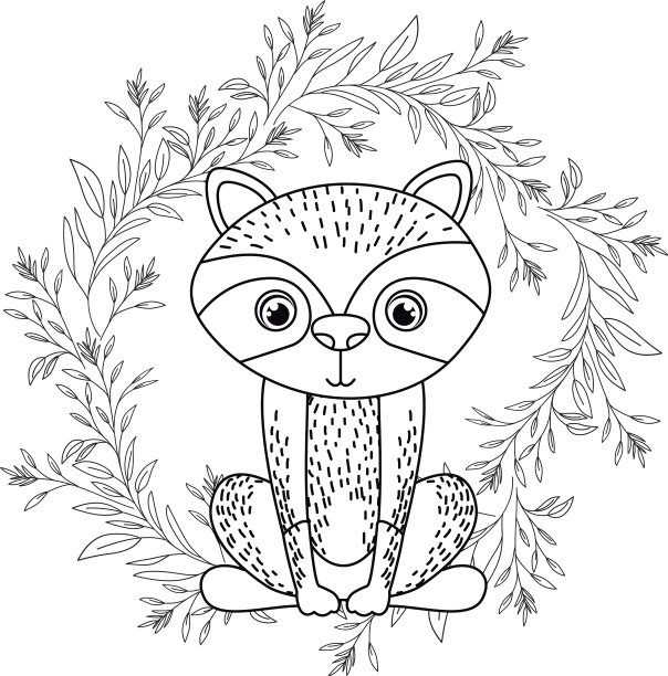 带花环背景的剪影动物图片下载