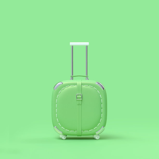 旅行箱颜色淡绿色孤立图片下载