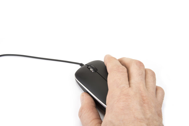 电脑鼠标的黑色线在白色上图片下载