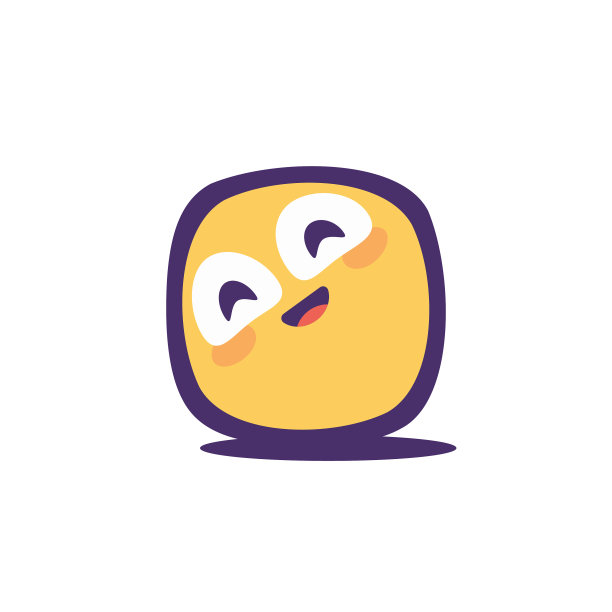 Emoticon设计平面色彩轮廓立方体形状和阴影效果图片下载