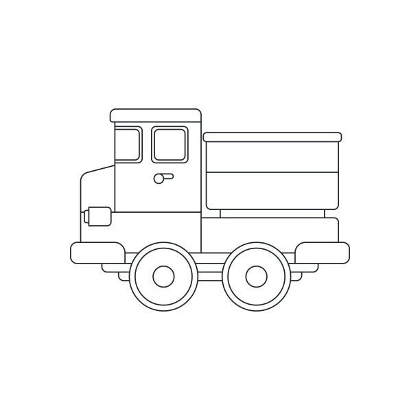 线矢量图标与玩具车。引人入胜的互动玩具，激发创造力和想象力。专为儿童设计。鼓励玩耍时间，用流行的儿童玩具点燃发现的喜悦。图片下载