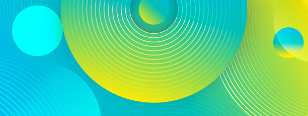 抽象的蓝色和绿色梯度几何形状圆形背景。现代未来主义背景。可以用于登录页，书籍封面，小册子，传单，杂志，任何品牌，横幅，标题，演示文稿和壁纸背景图片下载