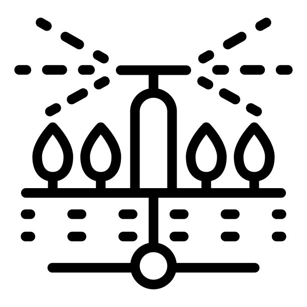 浇水土壤线图标。院子喷洒矢量插图孤立在白色上。农业轮廓样式设计和应用程序。Eps 10。图片下载