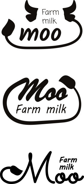 奶牛场的标志。乳制品生产的标签。图片下载