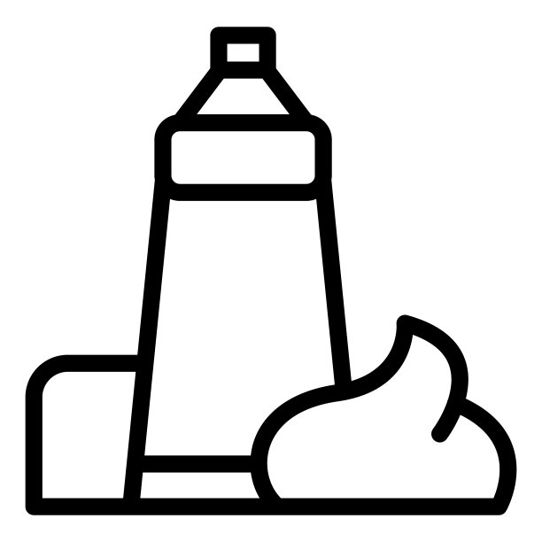 奶油管线图标。乳液瓶矢量插图孤立的白色。化妆品轮廓样式设计和应用程序。Eps 10。图片下载