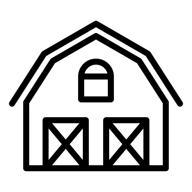 农舍线图标。仓库矢量插图孤立在白色。谷仓轮廓样式设计和应用程序。Eps 10。图片下载