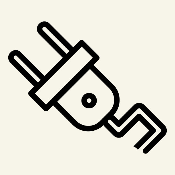 电源插头图标。电力矢量插图隔离在白色。能源适配器轮廓样式设计和应用程序。Eps 10。图片下载