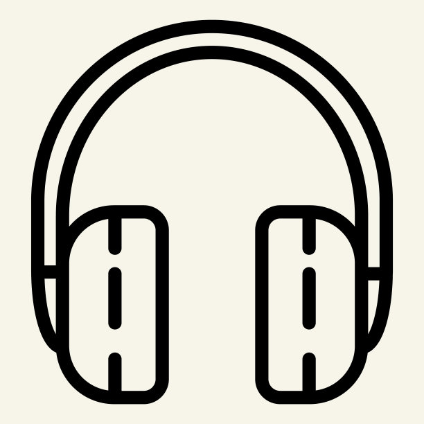 耳机线图标。耳机矢量插图隔离在白色。声音轮廓样式设计和应用程序。Eps 10。图片下载