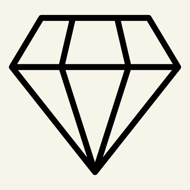 钻石线图标。辉煌的矢量插图隔离在白色。宝石轮廓风格设计和应用程序。Eps 10。图片下载