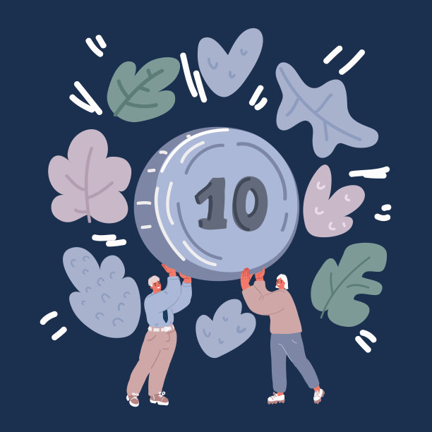 卡通矢量插图的男人和女人持有大硬币美元图片下载