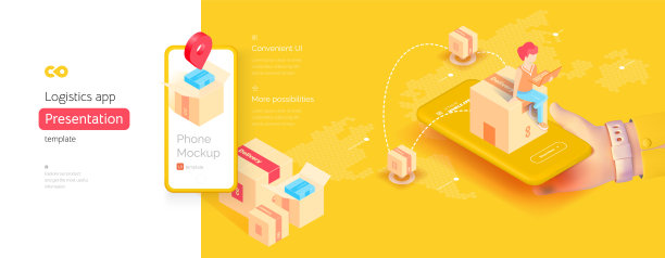 交付移动应用模板。手拿着智能手机。交付管理。全球导航系统。地图上的地理标签。等距矢量插图等距三维风格图片下载