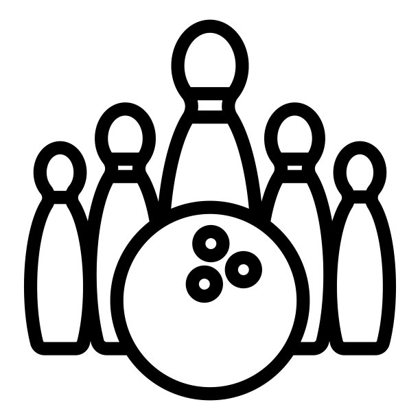 保龄球线图标。保龄球瓶矢量插图孤立的白色。彩虹糖大纲样式设计和应用程序。图片下载