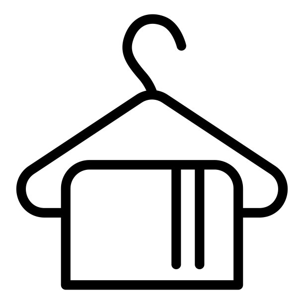 毛巾线图标。浴室矢量插图孤立在白色。纺织品轮廓样式设计和应用程序。Eps 10。图片下载