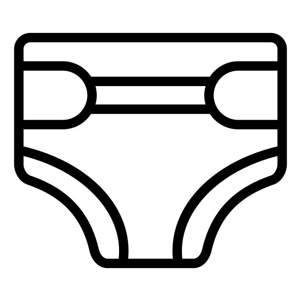 一次性尿布线图标。儿童尿布矢量插图孤立在白色。婴儿尿布轮廓样式设计和应用程序。Eps 10。图片下载