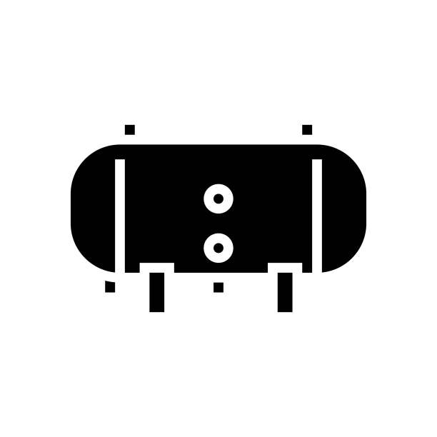 压力容器工程师字形图标矢量插图图片下载