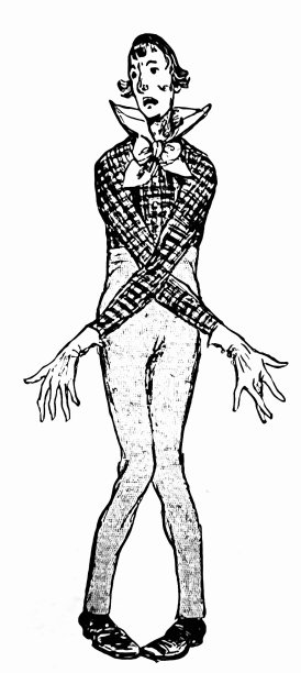 喜剧演员的双手和手臂扭曲，全长，在白色背景图片下载