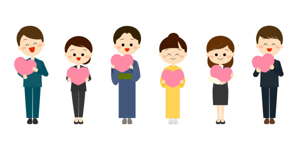 微笑的人握着心图片下载