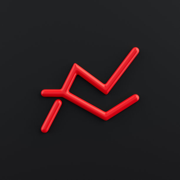 排名3d图标，轮廓红色金融图标，商业符号，3d渲染图片下载