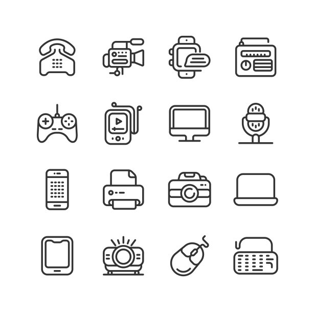 采购产品技术，设备，电话，电脑，智能设备图标。图片下载