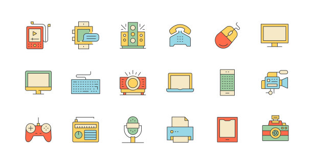 采购产品技术，设备，电话，电脑，智能设备图标。图片下载