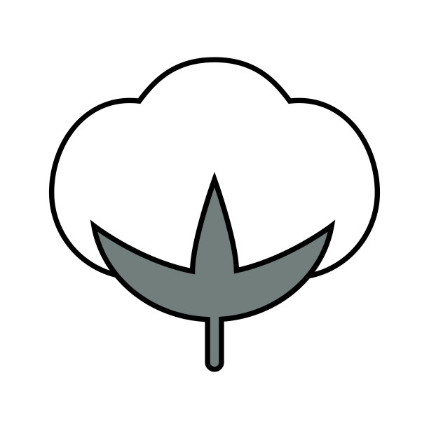 棉花图标。用于生产棉织物的原料。覆盖棉籽的植物纤维。矢量插图孤立在白色背景的设计和网页。图片下载