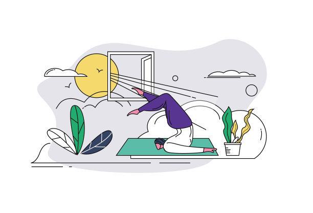 在家练瑜伽的女人，过着健康的生活方式，呆在家里。图片下载