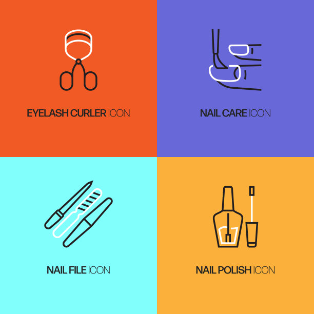 美容，身体护理和化妆品相关线图标。向量符号说明。图片下载