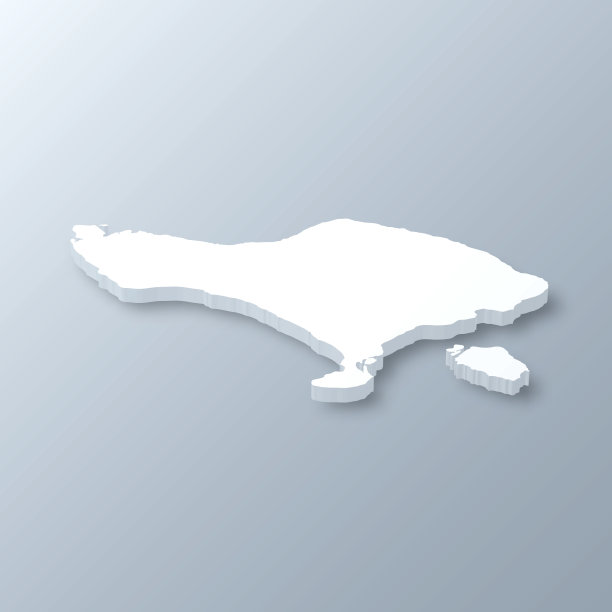 巴厘岛3D地图上的灰色背景图片下载