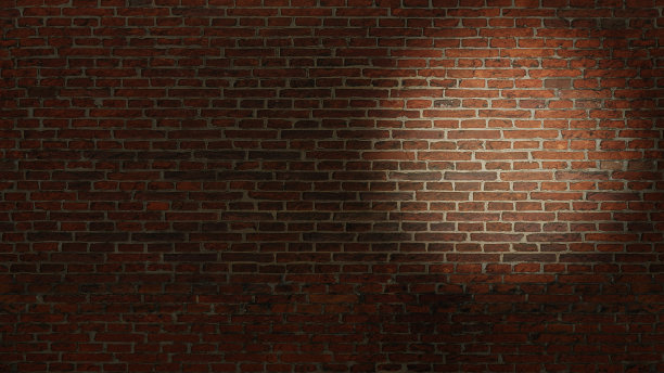 红砖墙。手电筒。逼真的3D渲染。插图。图片下载