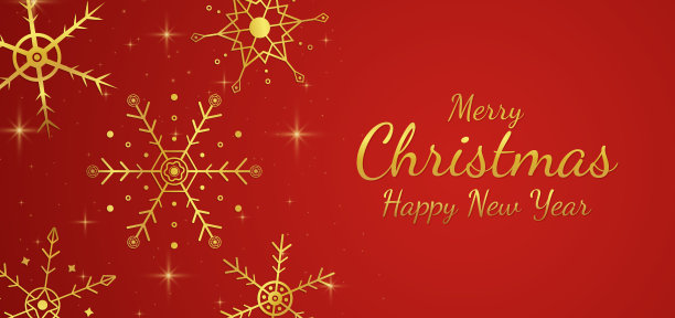 雪花图案设计，金色和红色设计，以空间为内容。图片下载