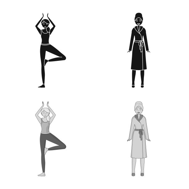 设计姿势和情绪图标集图片下载