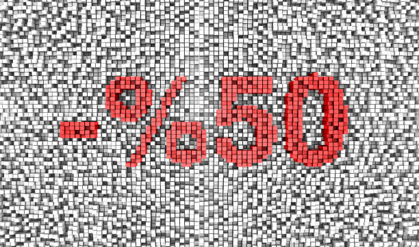 50%折扣文本立方体形状图片下载
