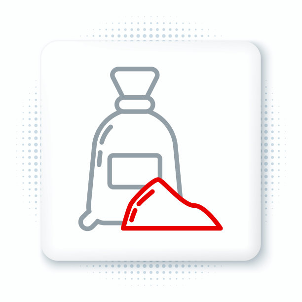 线袋面粉图标孤立在白色背景。色彩斑斓的轮廓的概念。向量图片下载