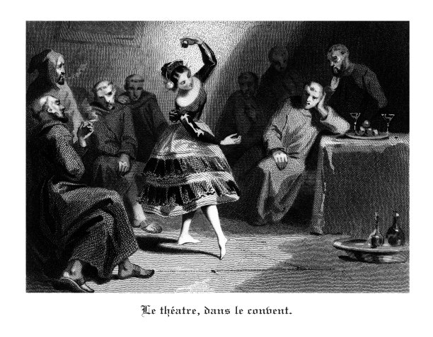 修道院的剧院，《古法语修道院雕刻插图》，1846年图片下载