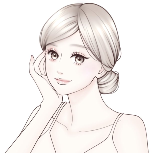 美肤，护肤，护肤，整容，整形，皮肤烦恼。美白，女性插画素材图片下载