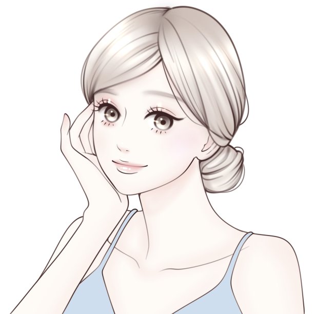 美肤，护肤，护肤，整容，整形，皮肤烦恼。美白，女性插画素材图片下载