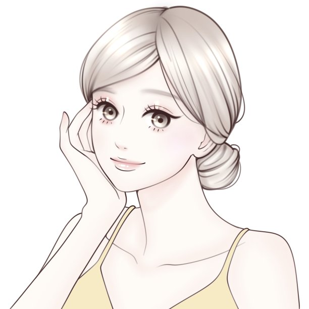 美肤，护肤，护肤，整容，整形，皮肤烦恼。美白，女性插画素材图片下载